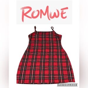 ROMWE Red and Black Mini Spaghetti Strap dress